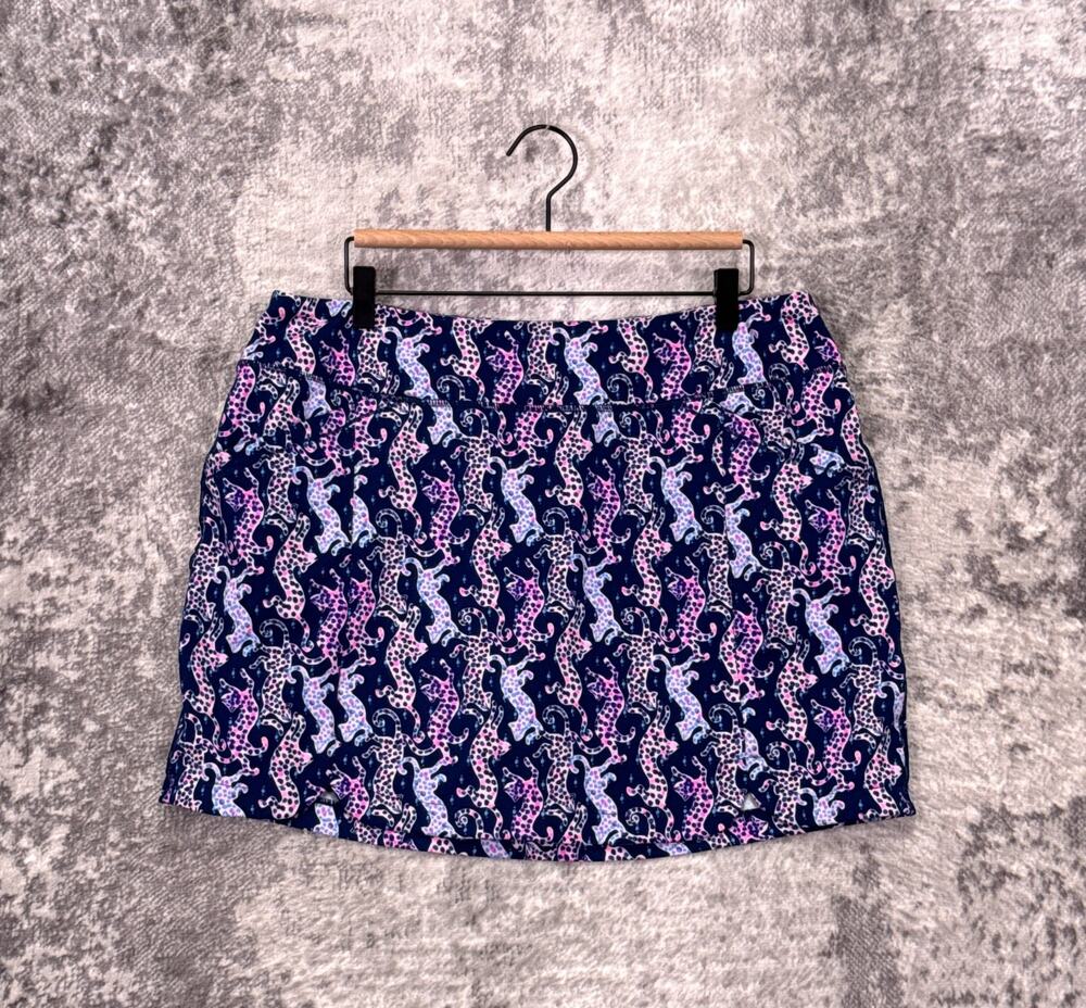 Lilly Pulitzer Luxletic Skort XL Womens Leopard Cheetah Jaguar Cat Print